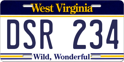 WV license plate DSR234