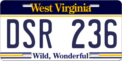 WV license plate DSR236