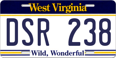 WV license plate DSR238