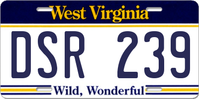 WV license plate DSR239