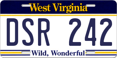 WV license plate DSR242