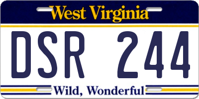 WV license plate DSR244