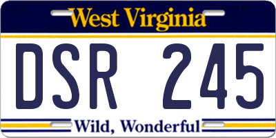 WV license plate DSR245