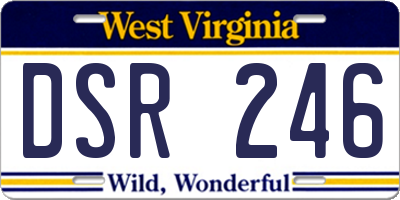 WV license plate DSR246