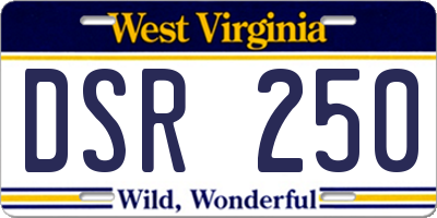 WV license plate DSR250