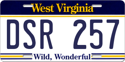 WV license plate DSR257