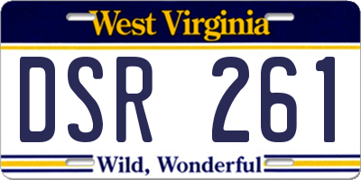 WV license plate DSR261