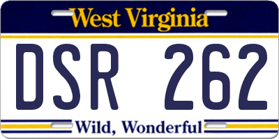 WV license plate DSR262