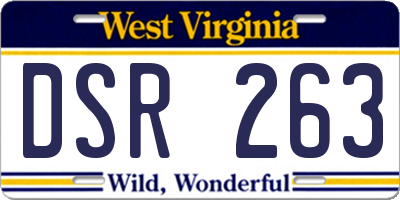 WV license plate DSR263