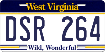 WV license plate DSR264
