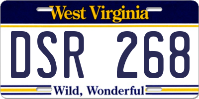 WV license plate DSR268