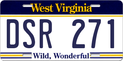 WV license plate DSR271