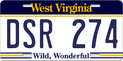 WV license plate DSR274