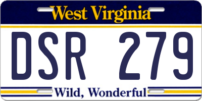 WV license plate DSR279