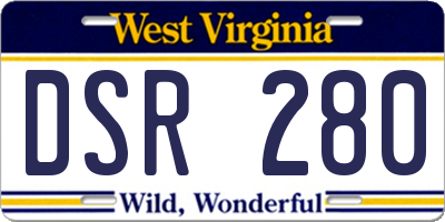 WV license plate DSR280