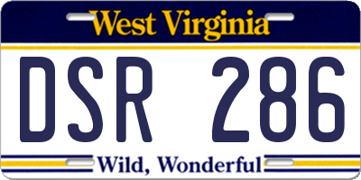 WV license plate DSR286