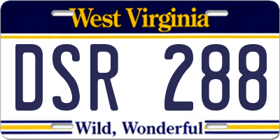 WV license plate DSR288