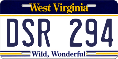 WV license plate DSR294