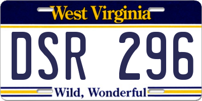 WV license plate DSR296