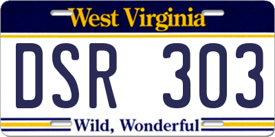 WV license plate DSR303