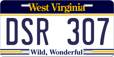 WV license plate DSR307