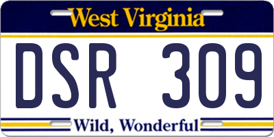 WV license plate DSR309