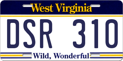 WV license plate DSR310