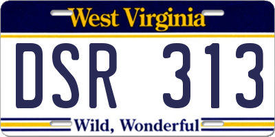 WV license plate DSR313