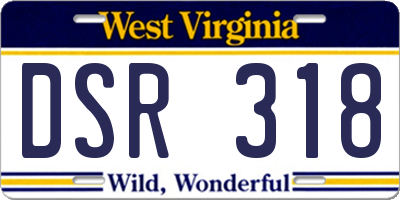 WV license plate DSR318