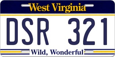 WV license plate DSR321