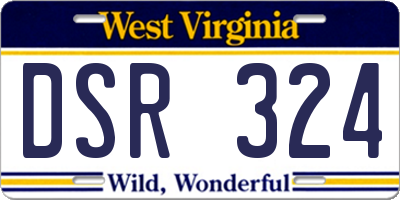 WV license plate DSR324