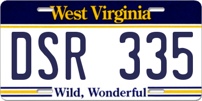 WV license plate DSR335
