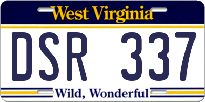WV license plate DSR337