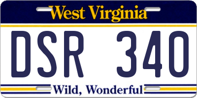 WV license plate DSR340