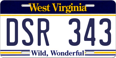 WV license plate DSR343