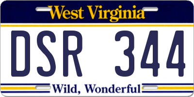 WV license plate DSR344