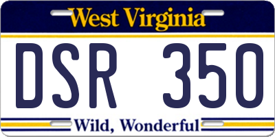 WV license plate DSR350