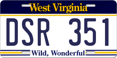 WV license plate DSR351