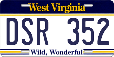 WV license plate DSR352