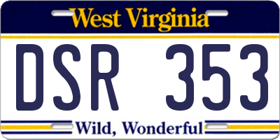 WV license plate DSR353