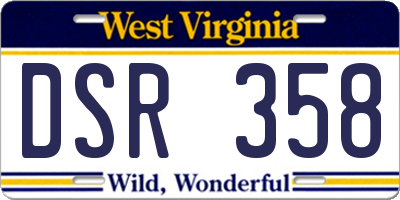 WV license plate DSR358