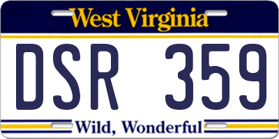 WV license plate DSR359