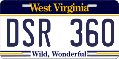 WV license plate DSR360