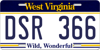 WV license plate DSR366