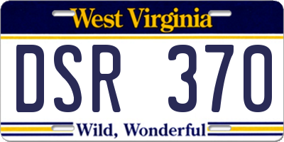 WV license plate DSR370