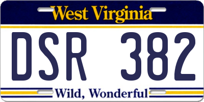 WV license plate DSR382