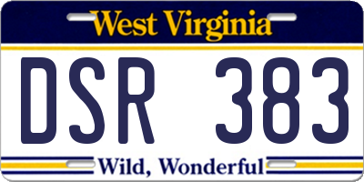 WV license plate DSR383
