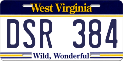 WV license plate DSR384