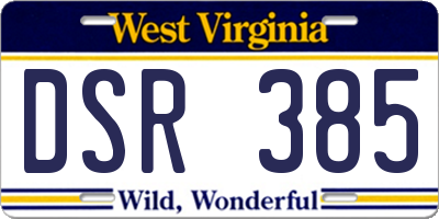WV license plate DSR385