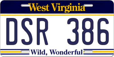 WV license plate DSR386